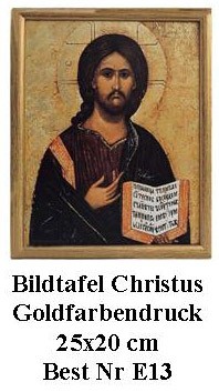 Bildtafel Christus - Goldfarbendruck