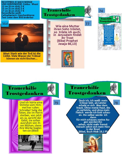 Nr 2 - Trauer-Beileidkerzen (Kondolenz) 1 ab 3 €