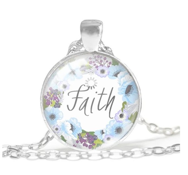 Halskettchen mit Spruch "faith" = Glaube ca. 30 cm-