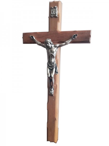 Holzkreuz Christus mit Metall Korpus