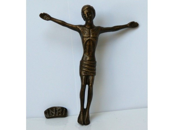 Christus-Körper (Corpus) Metall bronzhiert ca. 15cm