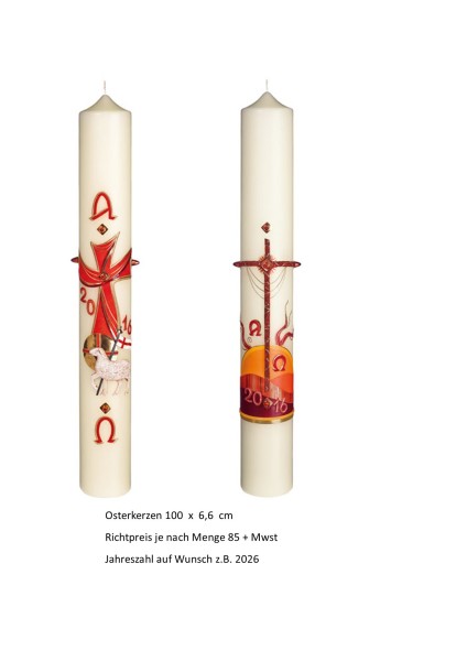 Osterkerzen für Kirchen :: Jahr 2026