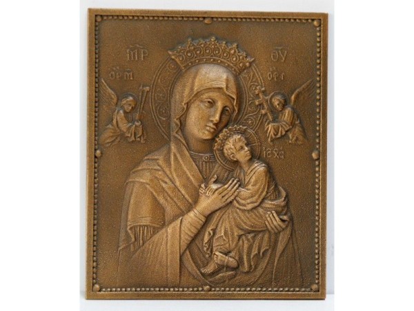 Maria "immerwährende Hilfe" Bronzerelief 17 cm ca