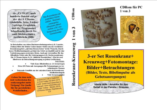 Rosenkranz-Kreuzweg-Fotomontagen CD 1 von 3 15000 Dateien+Extras christl. Themen