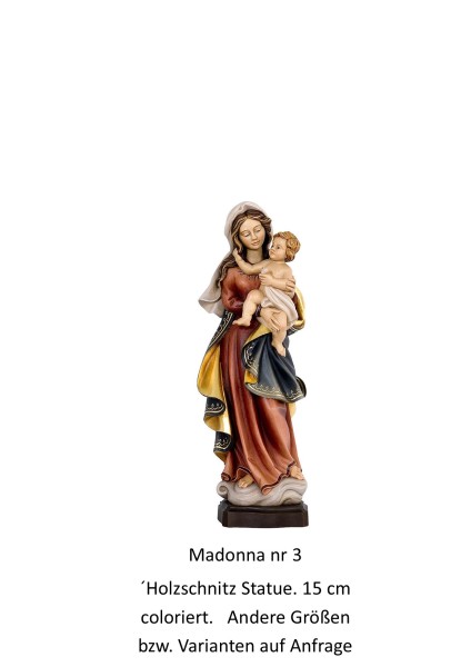 Madonna HOLZSCHNITZSTATUE - voll coloriert ca 15 cm-