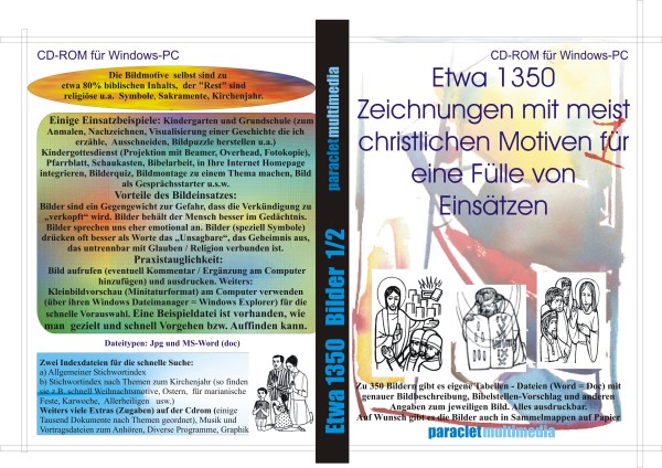 1350 Zeichnungen (Malbilder) CD 2 ca. - mit meist christlichen Motiven viel Anwendungen-