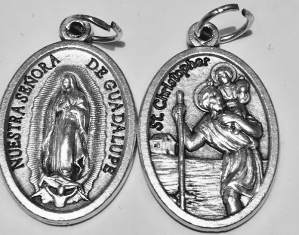 Heiliger Christophorus Medaille - Madonna von Guadalupe