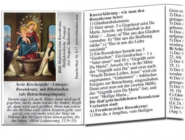 Faltblatt Rosenkranz Gebet