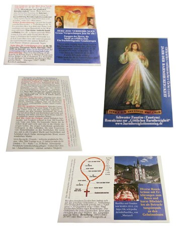 Set - 8 verschiedene Gebetsblätter (Gebetsbilder) bzw. Gebetsanleitungen