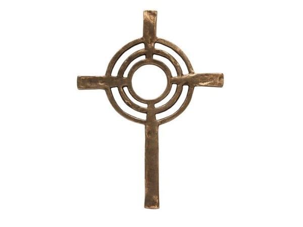 Bronzekreuz moderne Variante mit Ringen 30 cm ca